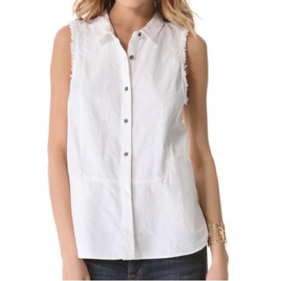 Free People Vest Top Linen Button Front - Picture 6 of 7